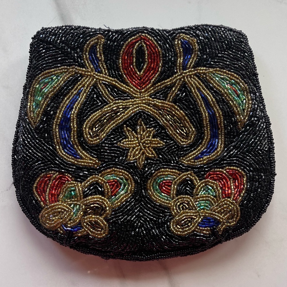 Vintage beaded large coin purse